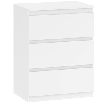 Witte ladekast met 3 lades van spaanplaat | Kleur: Wit | Afmetingen: 60x40x79 cm