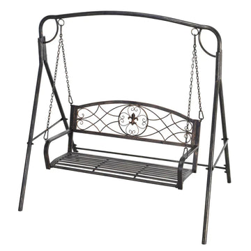 Metalen tuinschommel 2-zits | Kleur: Antiekbrons | Afmetingen: 167x123x175 cm