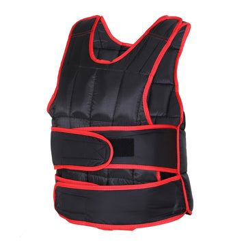 Gewichtsvest 15 kg - Verstelbaar trainingsvest | Kleur: Zwart+Rood