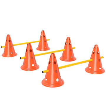 Honden agility set met hindernissen - 3-delig | Kleur: Oranje + Geel | Afmetingen: 22.5x80x30 cm