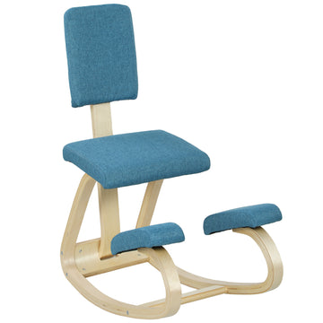 Ergonomische kniestoel voor kantoor en meditatie | Kleur: Blauw | Afmetingen: 51x84x93 cm