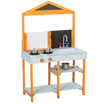 Modderkeuken kinderen - Houten buitenkeuken | Kleur: Lichtblauw | Afmetingen: 69x33,5x110 cm
