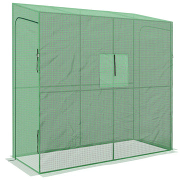 Aanleunkas - Inloopkas | Kleur: Groen | Afmetingen: 80x200x200/180 cm