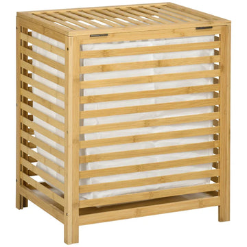 Bamboe wasmand met deksel | Kleur: Naturel | Afmetingen: 36x50x60 cm