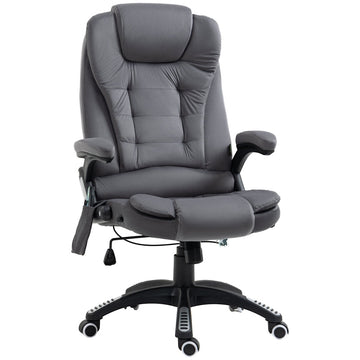 Bureaustoel met Massage & Verwarming | Kleur: Donkergrijs | Afmetingen: 67x74x107-116 cm