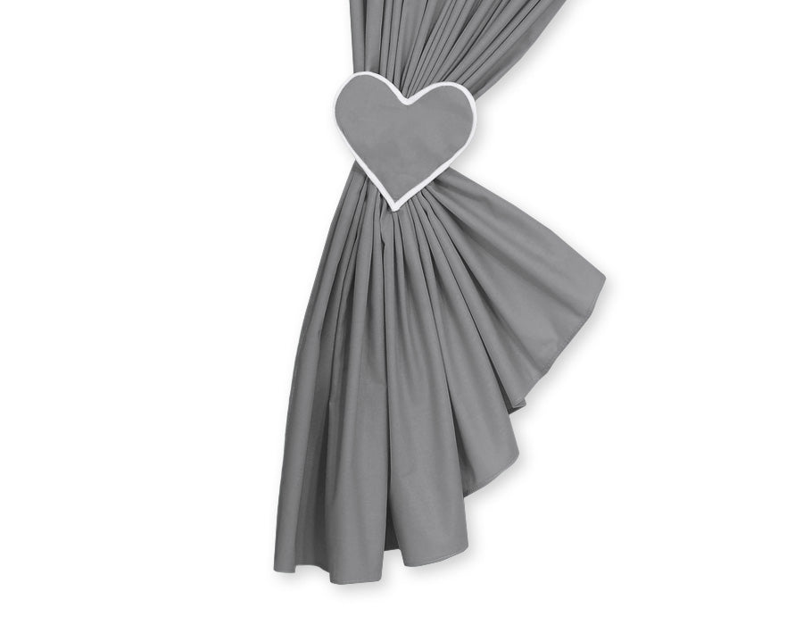 Set med 2 barngardiner - fönsterdekoration - 100 % bomull, varmt utseende, antracit