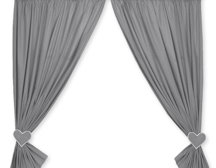 Set med 2 barngardiner - fönsterdekoration - 100 % bomull, varmt utseende, antracit