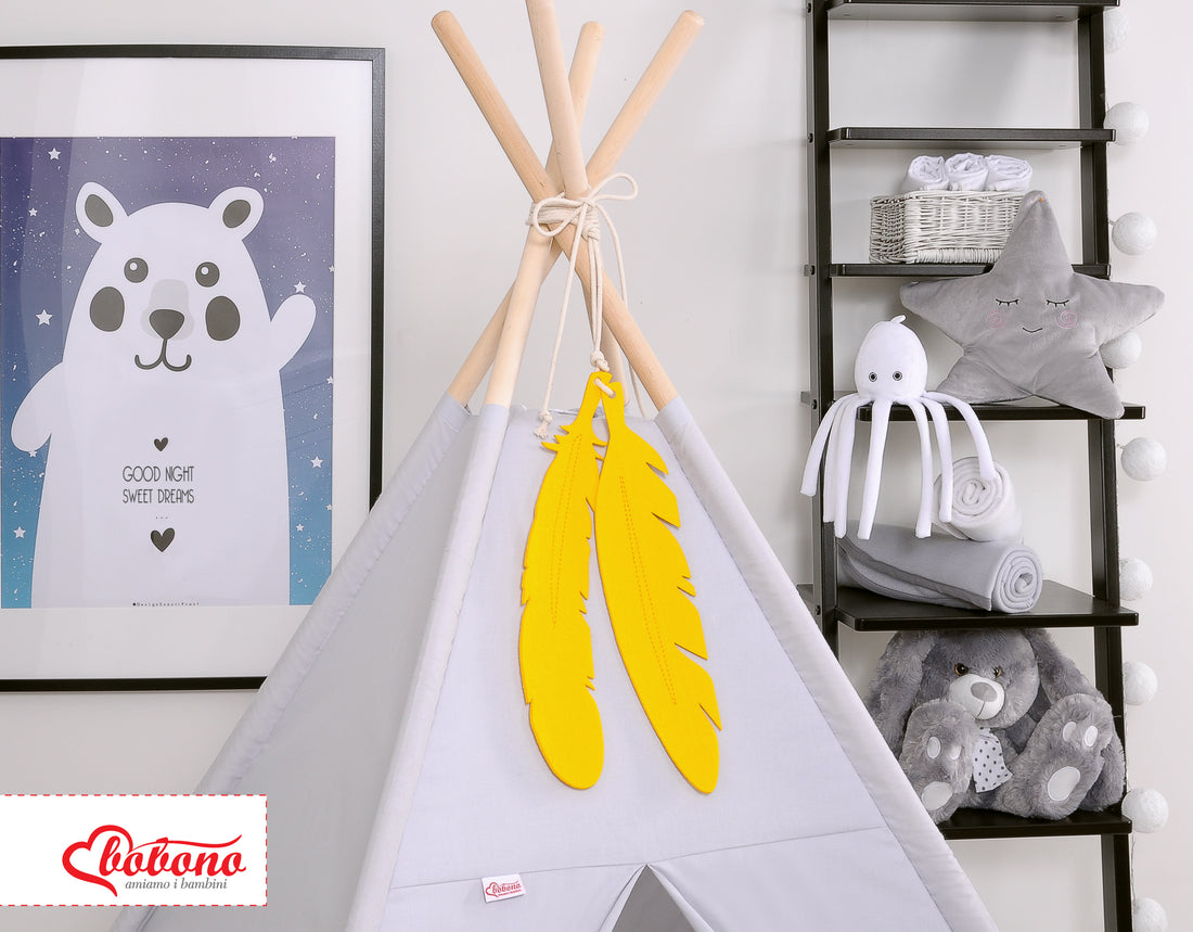 Set med 2 filtfjädrar - dekoration - robust och hållbar filt, gula hängen