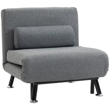 Vouwbed en slaapstoel | Verstelbare rugleuning | Kleur: Donkergrijs | Afmetingen: 70x75x75 cm