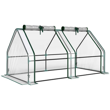 Foliekas met ritsvenster - Stalen tuinkas | Kleur: Transparant | Afmetingen: 90x180x90 cm