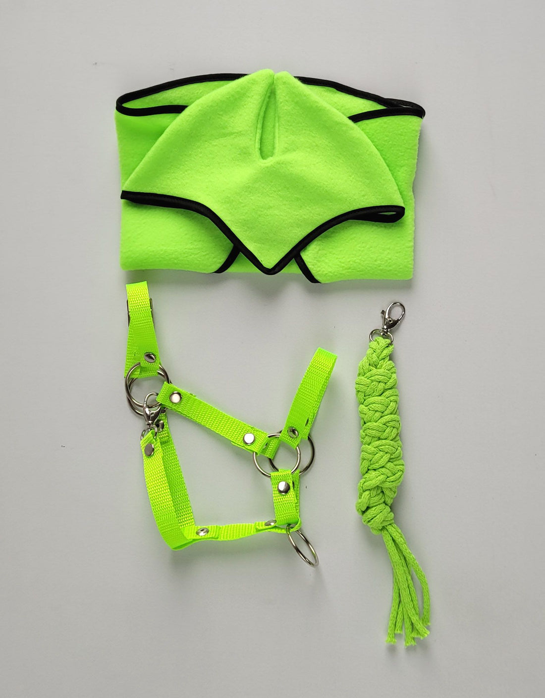 Verstelbaar halster, paardenhalster, perfecte pasvorm – neon groen – nylon – maat A3