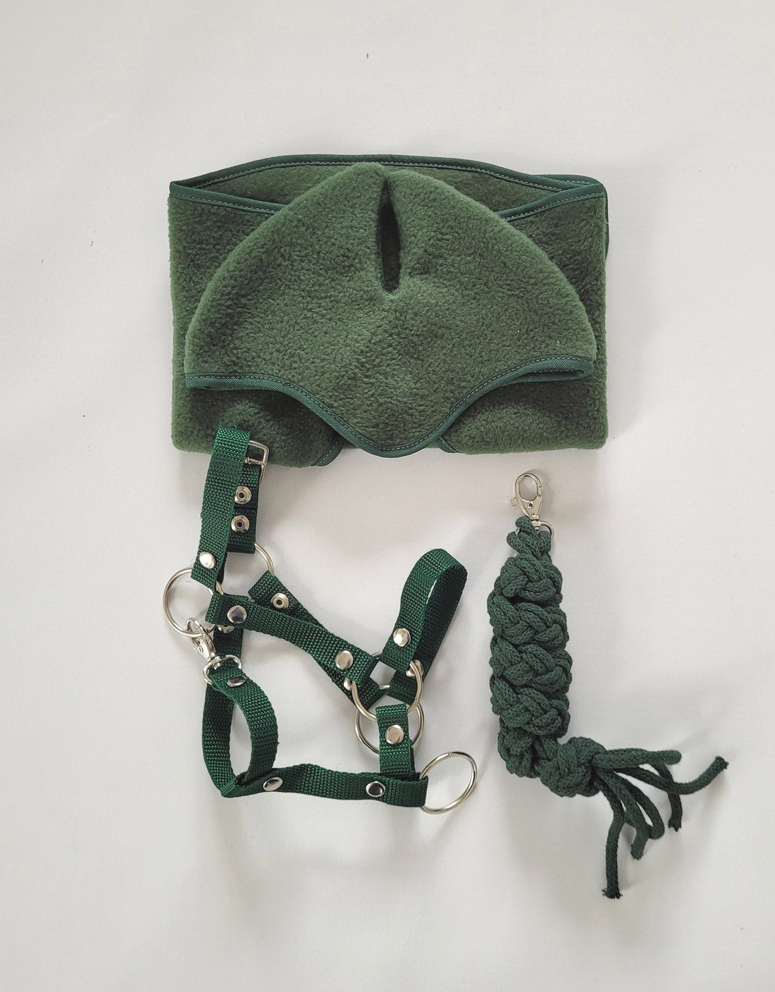Set Hobby Horse fleecefilt - hästfilt - bekväm och snygg för promenader, flaskgrön