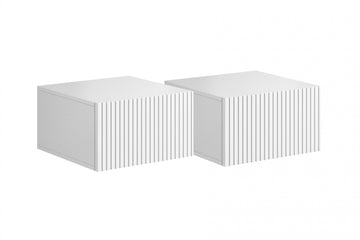 Set 2 Hangende Nachtkastjes Nicole Wit | 46x25x45 cm | Stil sluitsysteem | Mat