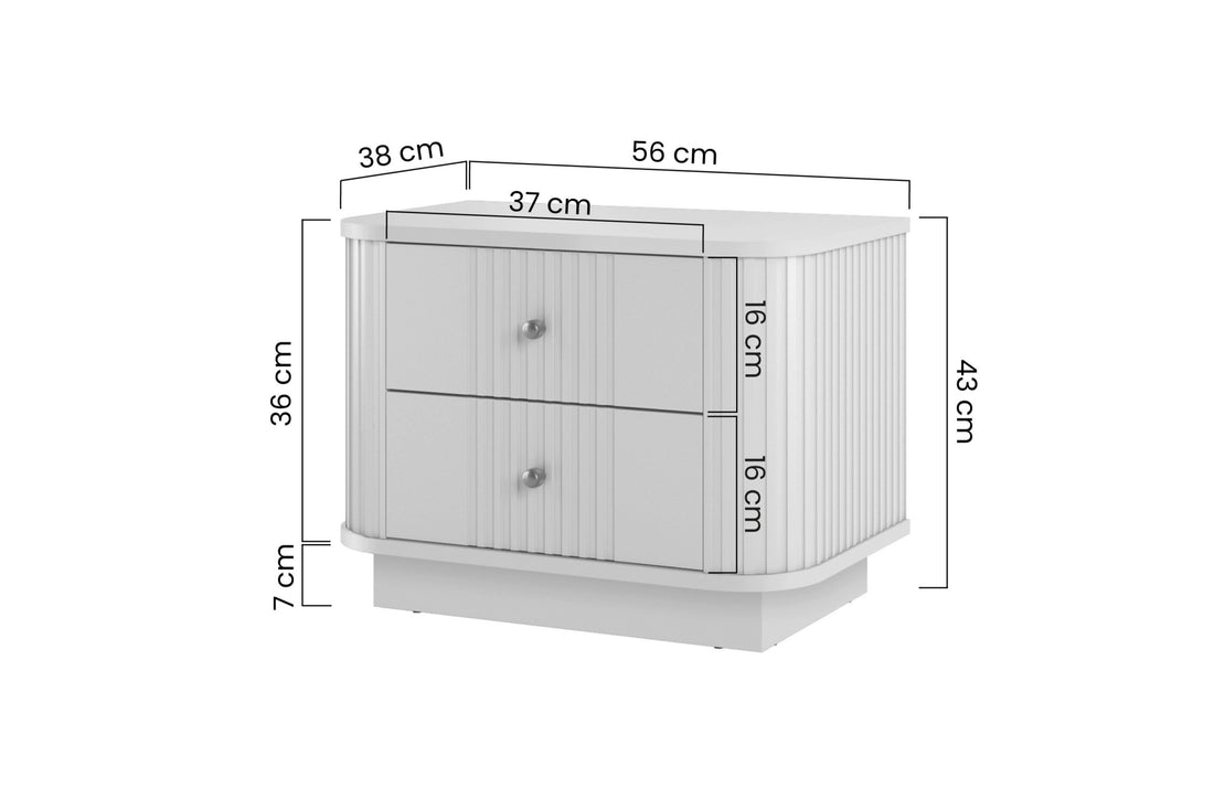 Vesper nachtkastjes set 56 cm - kasjmier, walnoot & goud | Kleur: Kasjmier, walnoot, goud