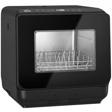 Mini vaatwasser, 6L tank, 5 programma's | Kleur: Zwart | Afmetingen: 44x45x45,8 cm